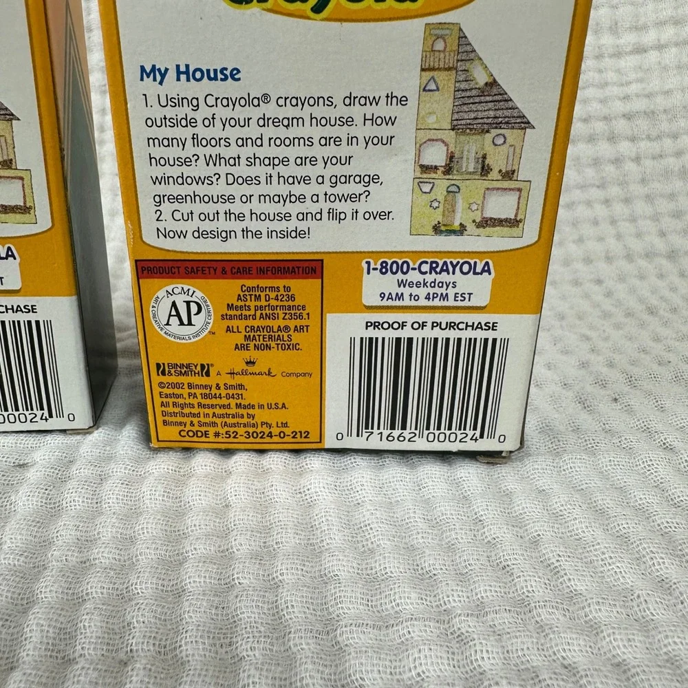 2 Boxes Vtg 2002 Crayola Crayons 24 Pack Binney & Smith NOS With Dandelion
